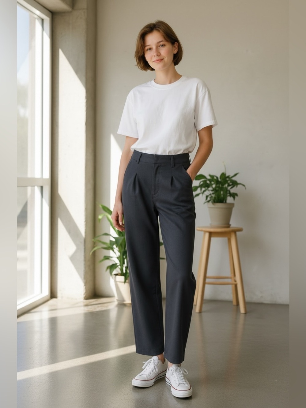 Larry Levine Black Stretch Cropped Trousers Career Pants Women’s Size 10